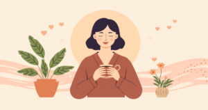 更年期の心のゆらぎにやさしく寄り添うイメージイラスト