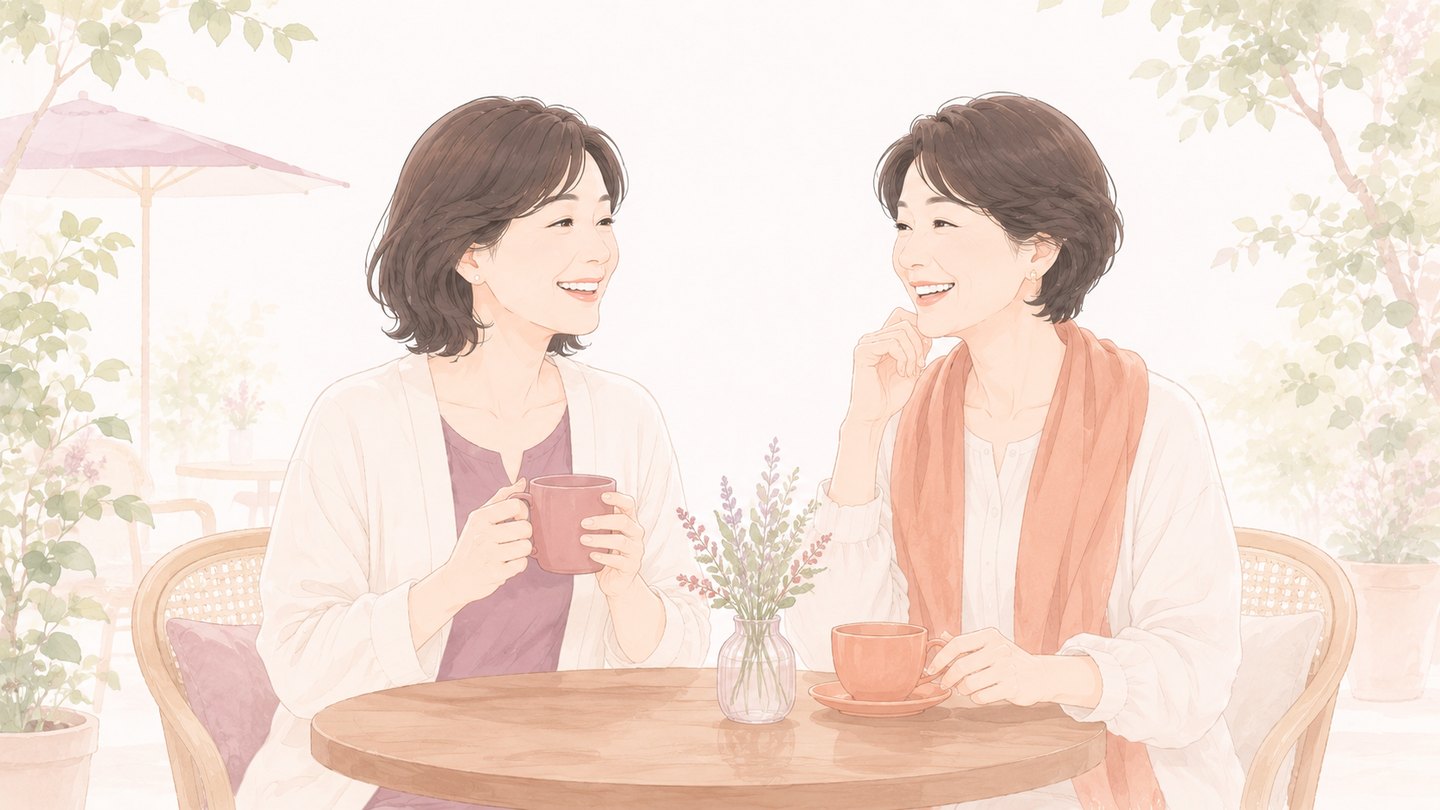 体調と付き合いながら前向きに笑い合う女性たち
